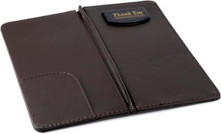 Home Brand Bill Folder for Hotel and Restaurant, Check Presenter, Bill Folder with Pocket for Hotel and Restaurant 11x23cm Dark Brown - view 4